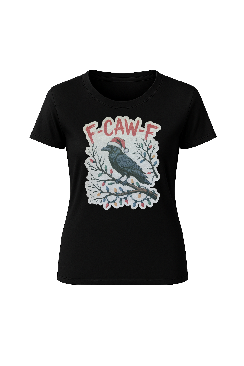 Glitter Christmas Crow Short Sleeve Tee