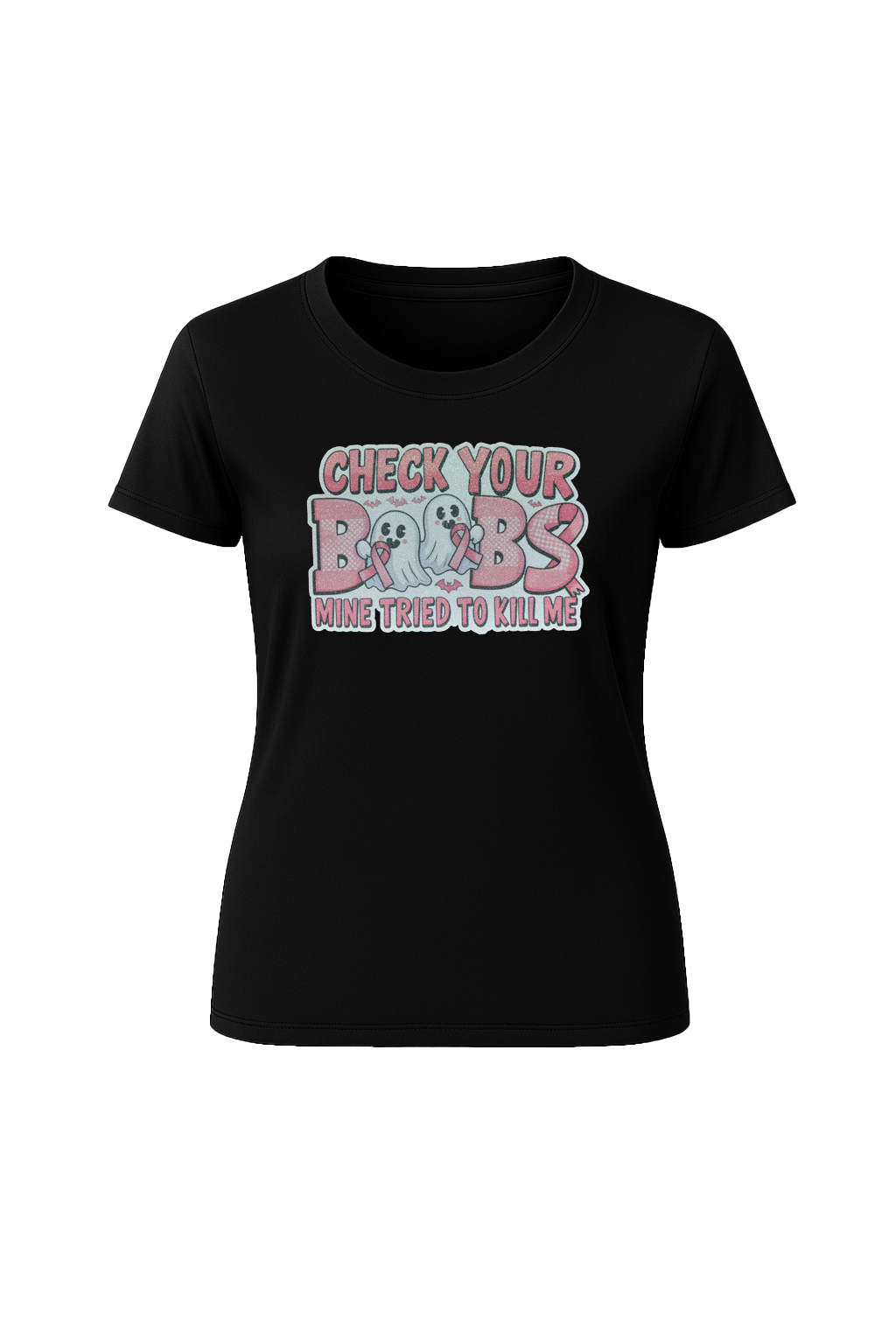 Glitter Check Your Boobs Short Sleeve Tee