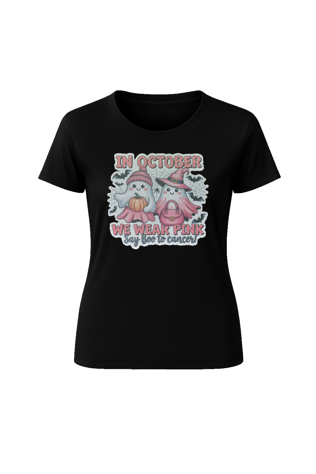 Glitter Wear Pink Say Boo Short Sleeve Tee