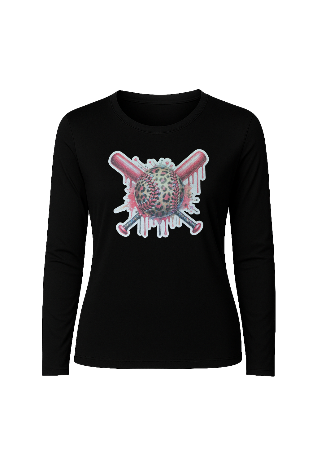 Glitter Leopard Drip Long Sleeve Tee UPF 50