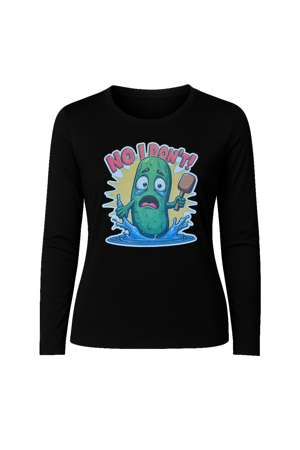 Glitter No I Don't Long Sleeve Tee UPF 50