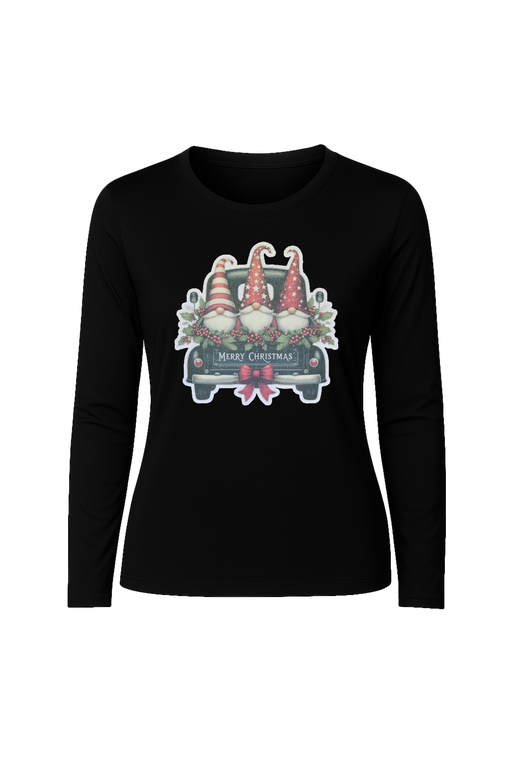 Glitter Gnome For The Holidays Long Sleeve Tee UPF 50