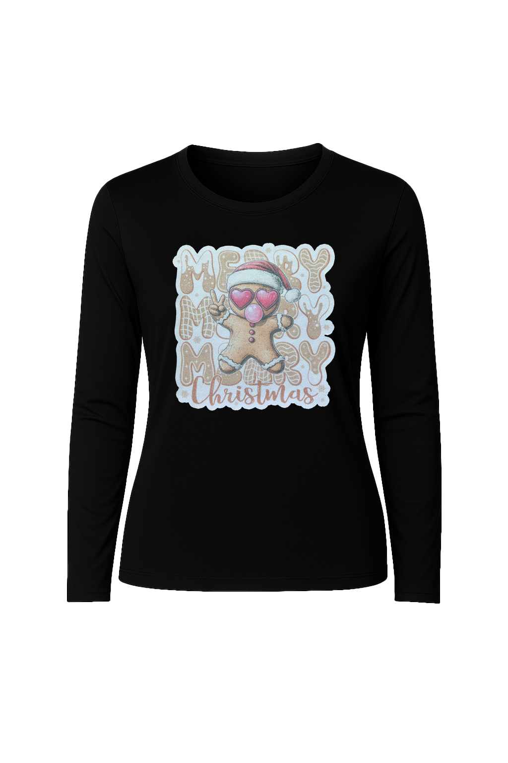 Glitter Gingerbread Bubble Pop Long Sleeve Tee UPF 50