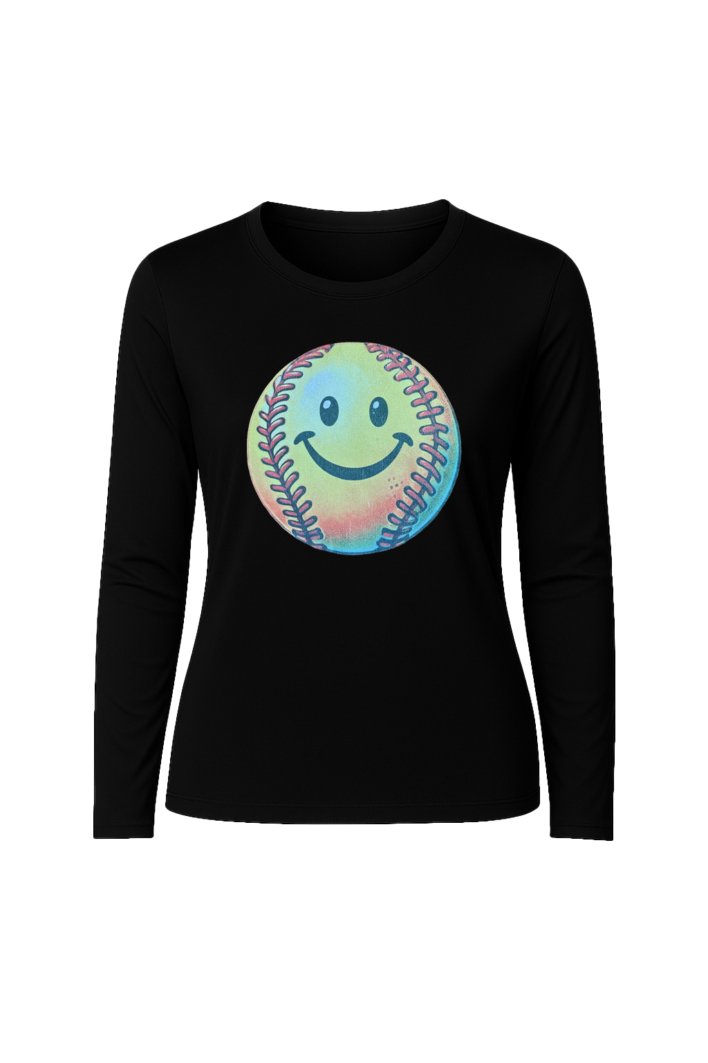 Glitter Happy Softball Long Sleeve Tee UPF 50
