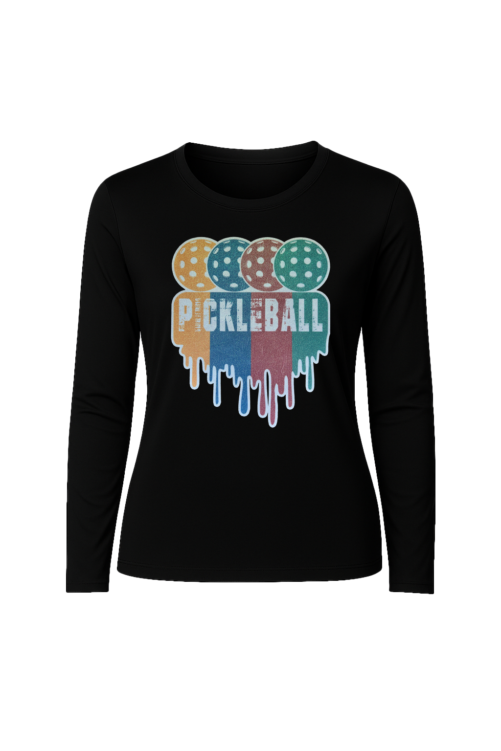 Glitter Pickleball Drip Long Sleeve Tee UPF 50