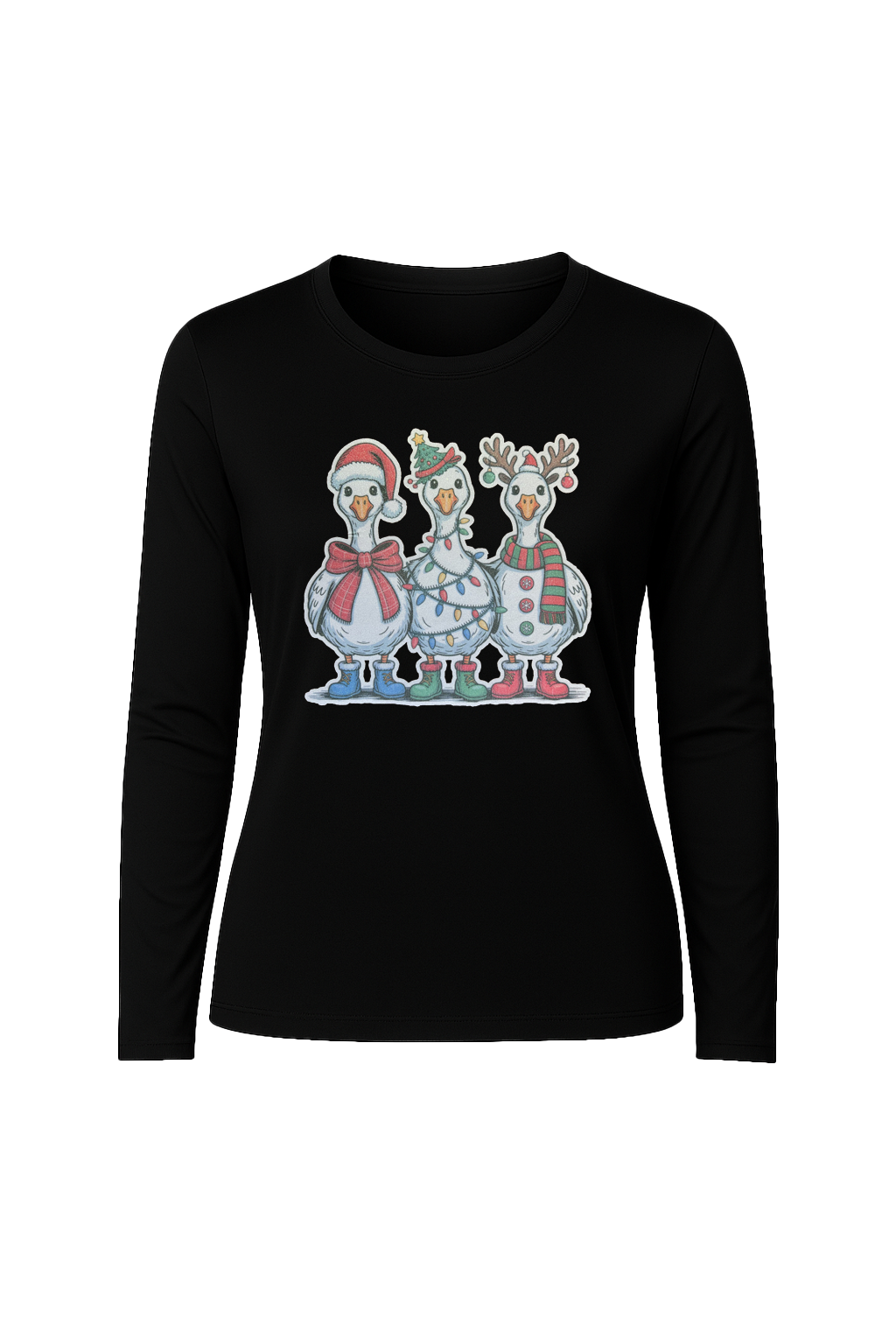 Glitter Festive Fowl Long Sleeve Tee UPF 50