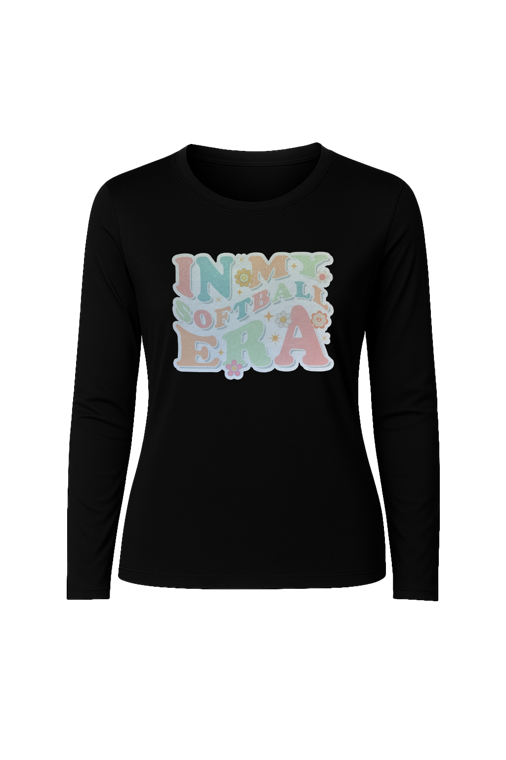 Glitter Softball Era Long Sleeve Tee UPF 50