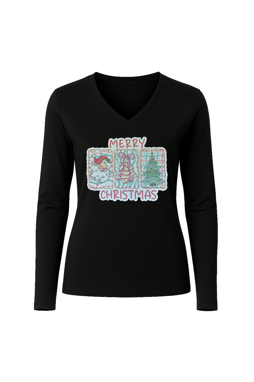 Glitter Three Wishes Long Sleeve V-Neck Tee