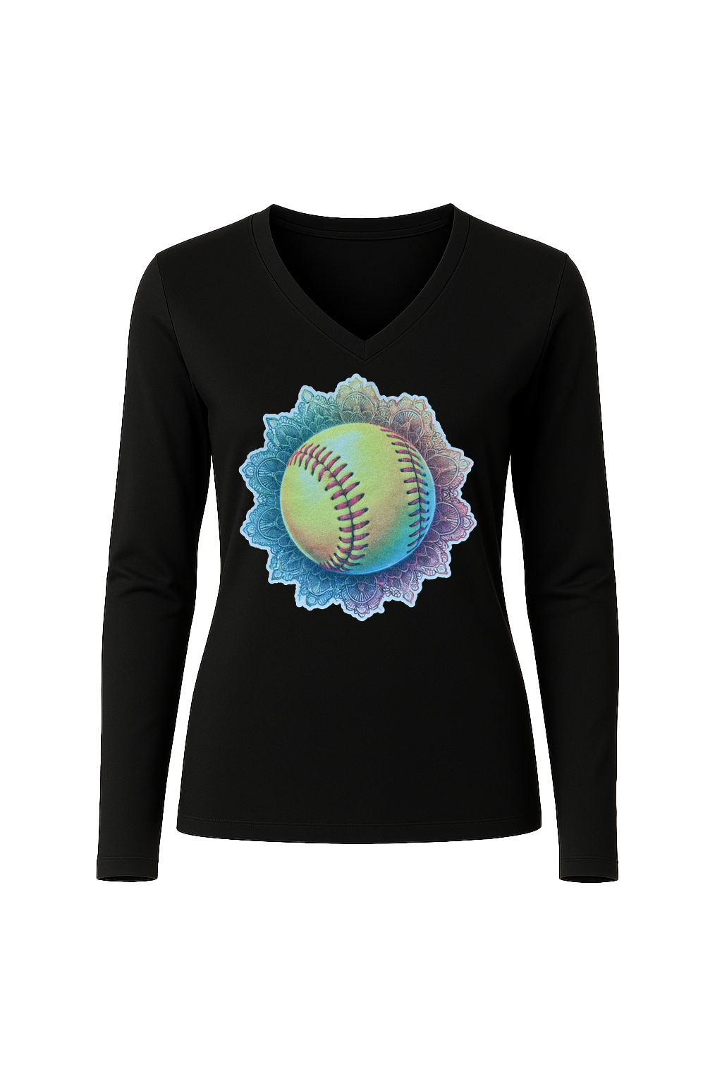 Glitter Tie-Dye Triple Long Sleeve V-Neck Tee