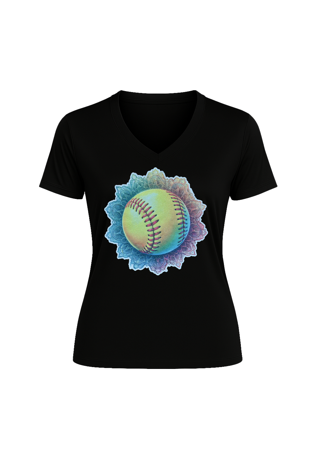 Glitter Tie-Dye Triple Short Sleeve V-Neck Tee