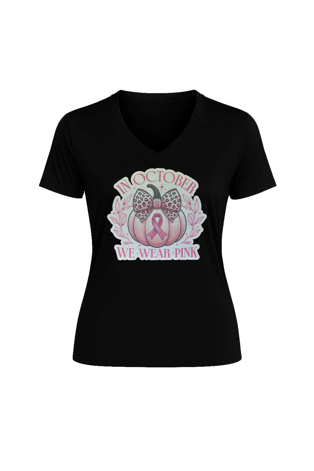 Glitter We Wear Pink Short Sleeve V-Neck Tee