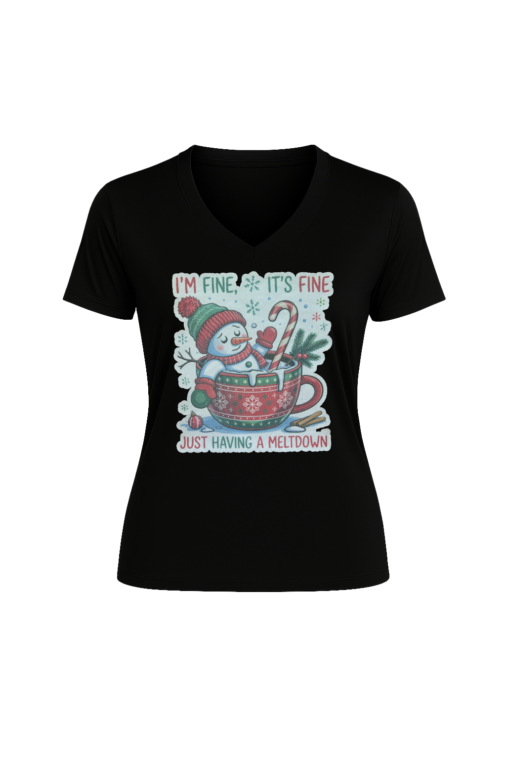 Glitter Having A Meltdown Short Sleeve V-Neck Tee