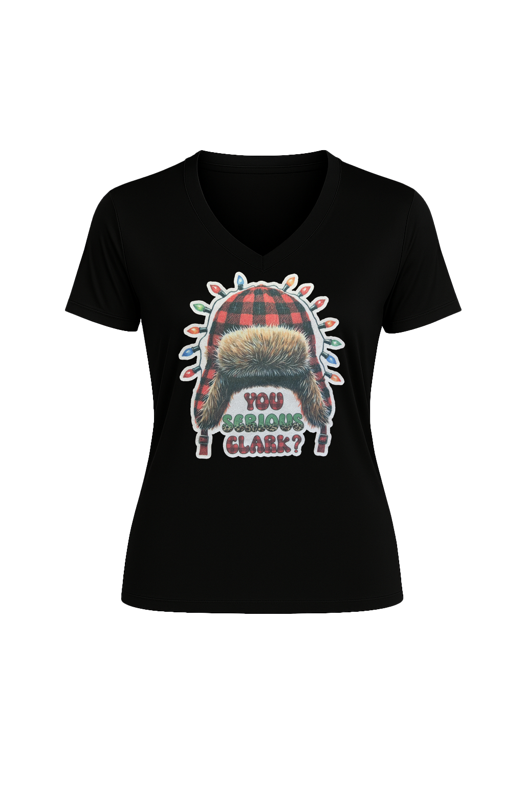 Glitter You Serious Clark? Short Sleeve V-Neck Tee