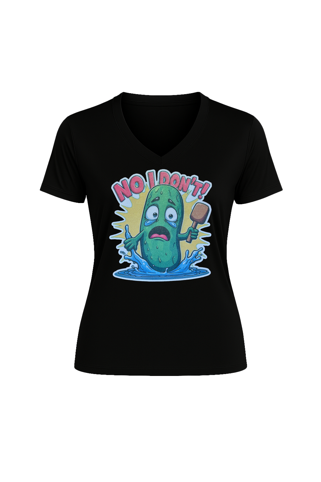 Glitter No I Don't Short Sleeve V-Neck Tee