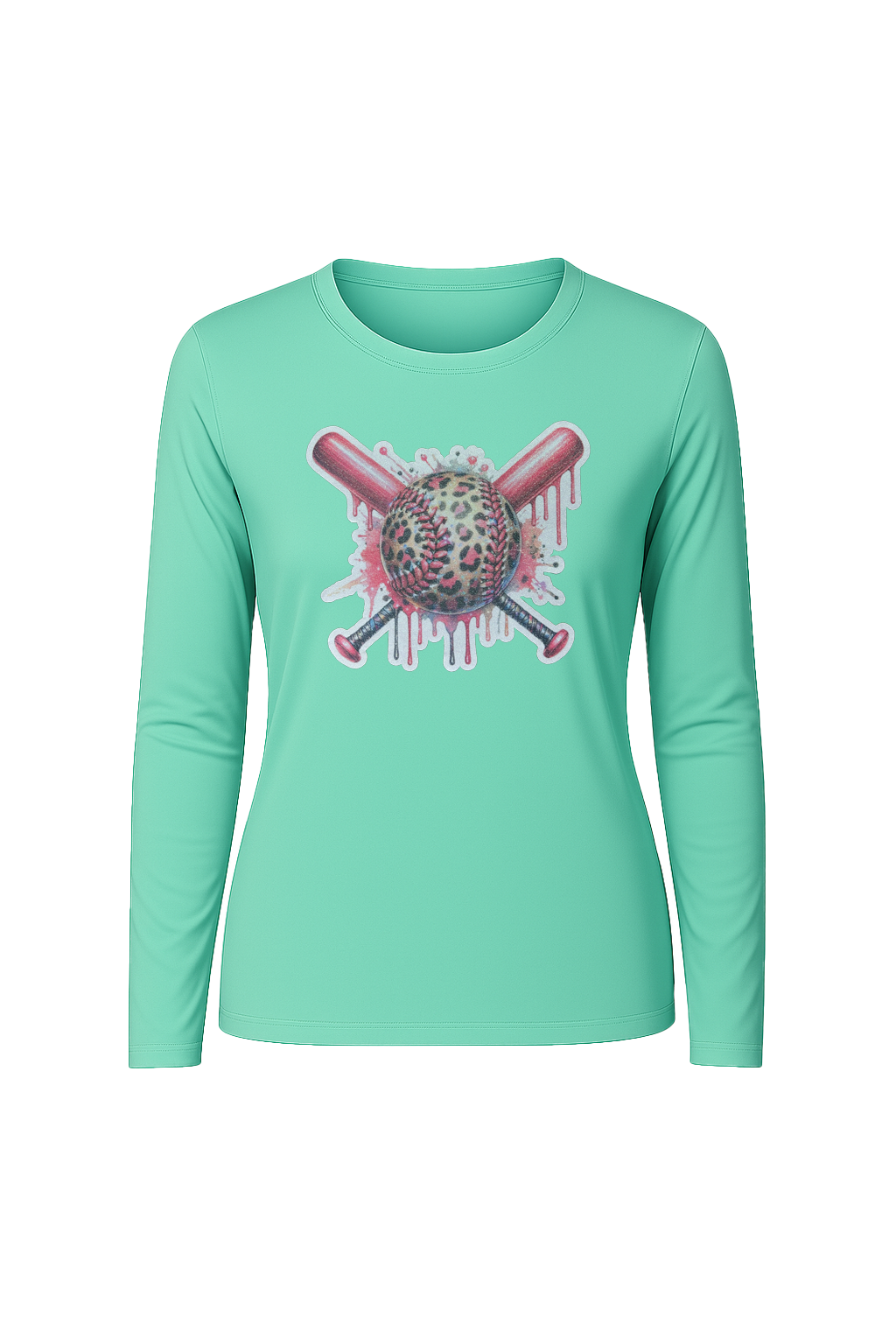 Glitter Leopard Drip Long Sleeve Tee UPF 50