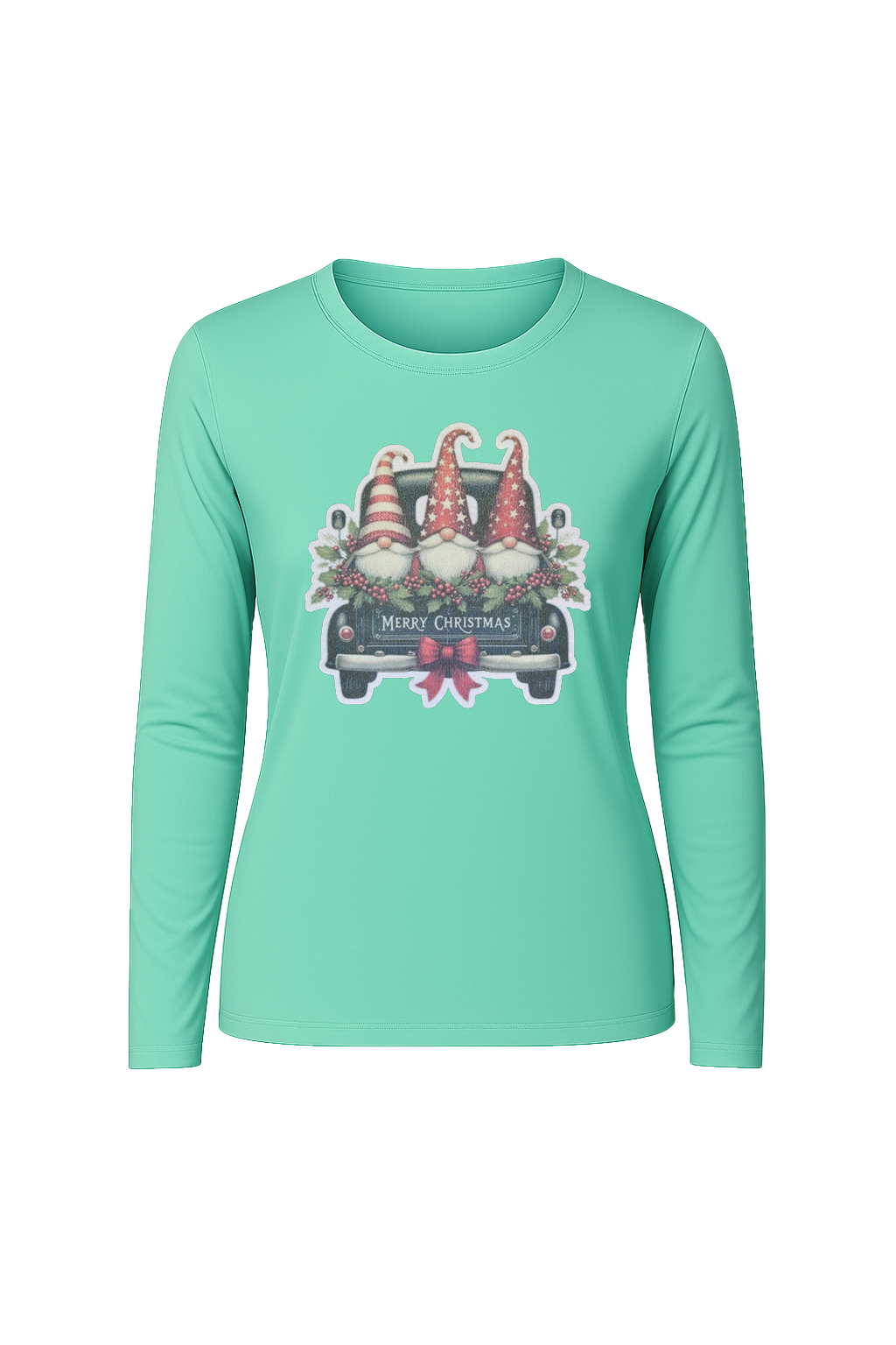 Glitter Gnome For The Holidays Long Sleeve Tee UPF 50