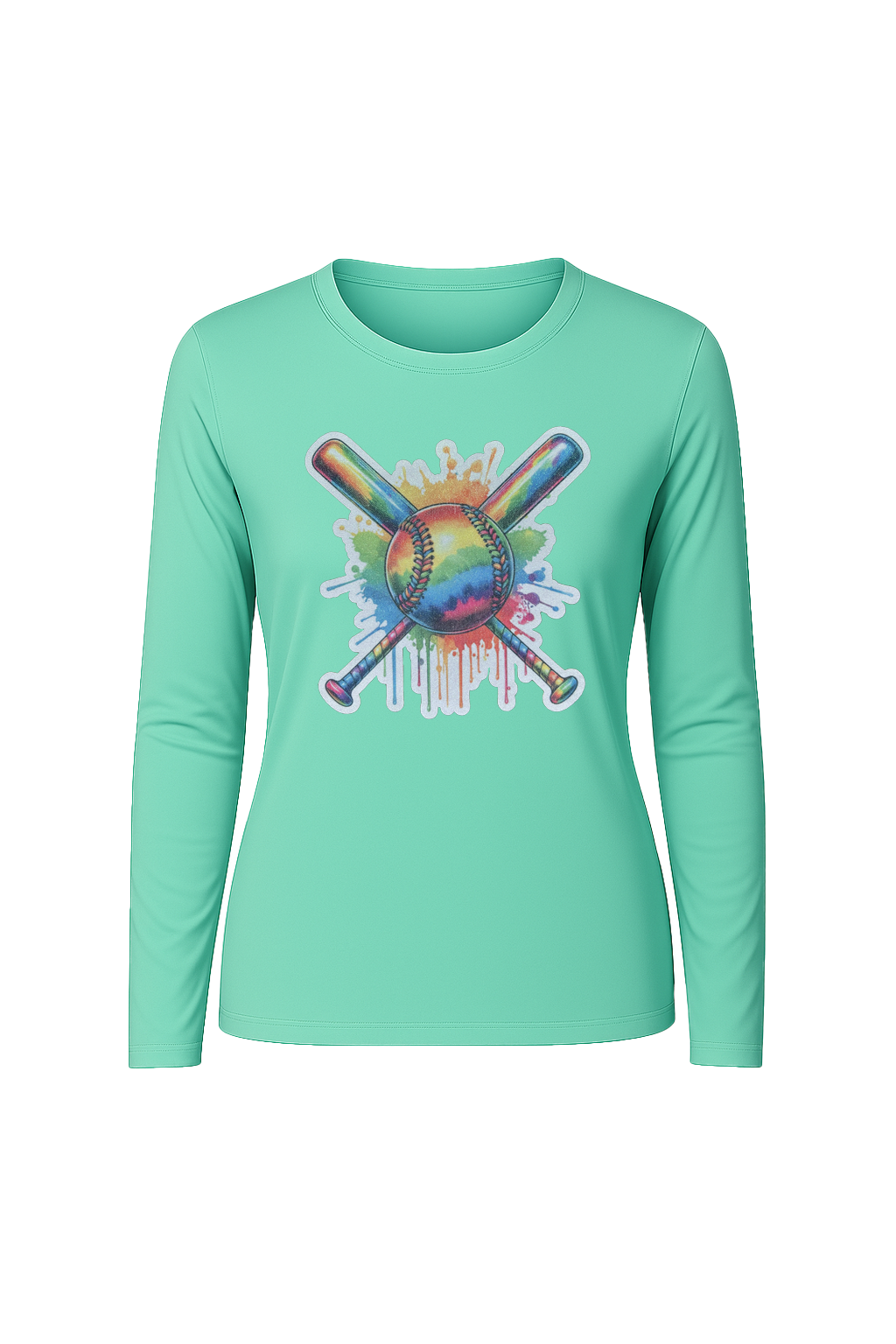 Glitter Splatter Bats Long Sleeve Tee UPF 50