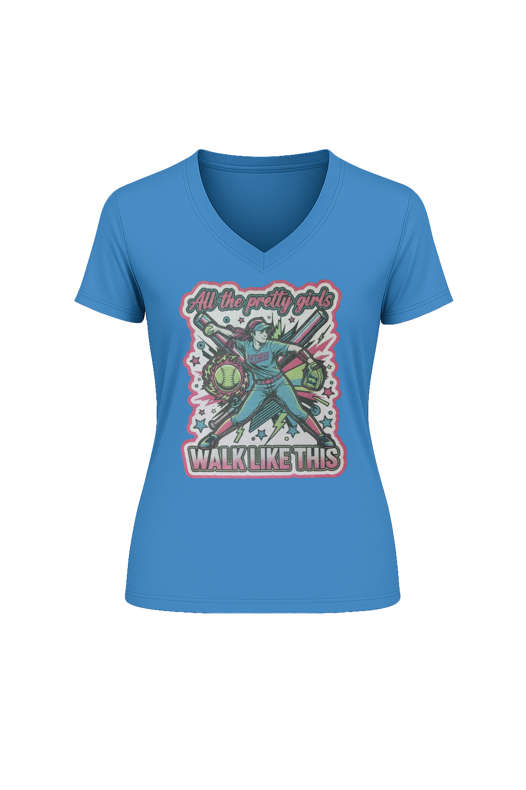 Glitter Pretty Girls Short Sleeve V-Neck Tee