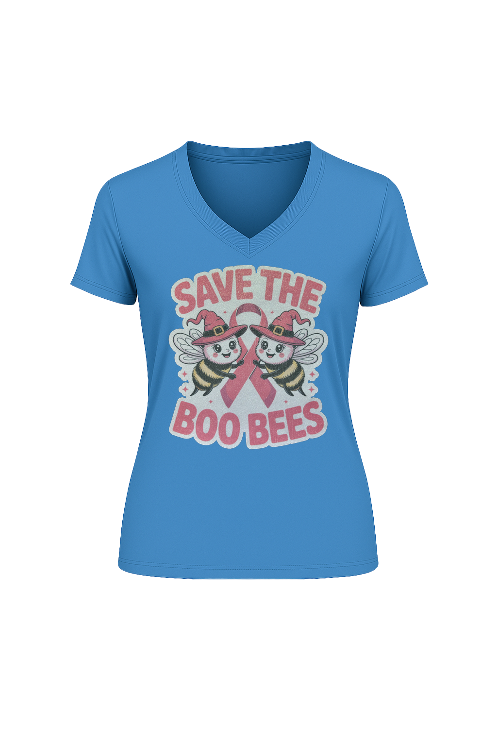Glitter Save The Boo Bees Short Sleeve V-Neck Tee