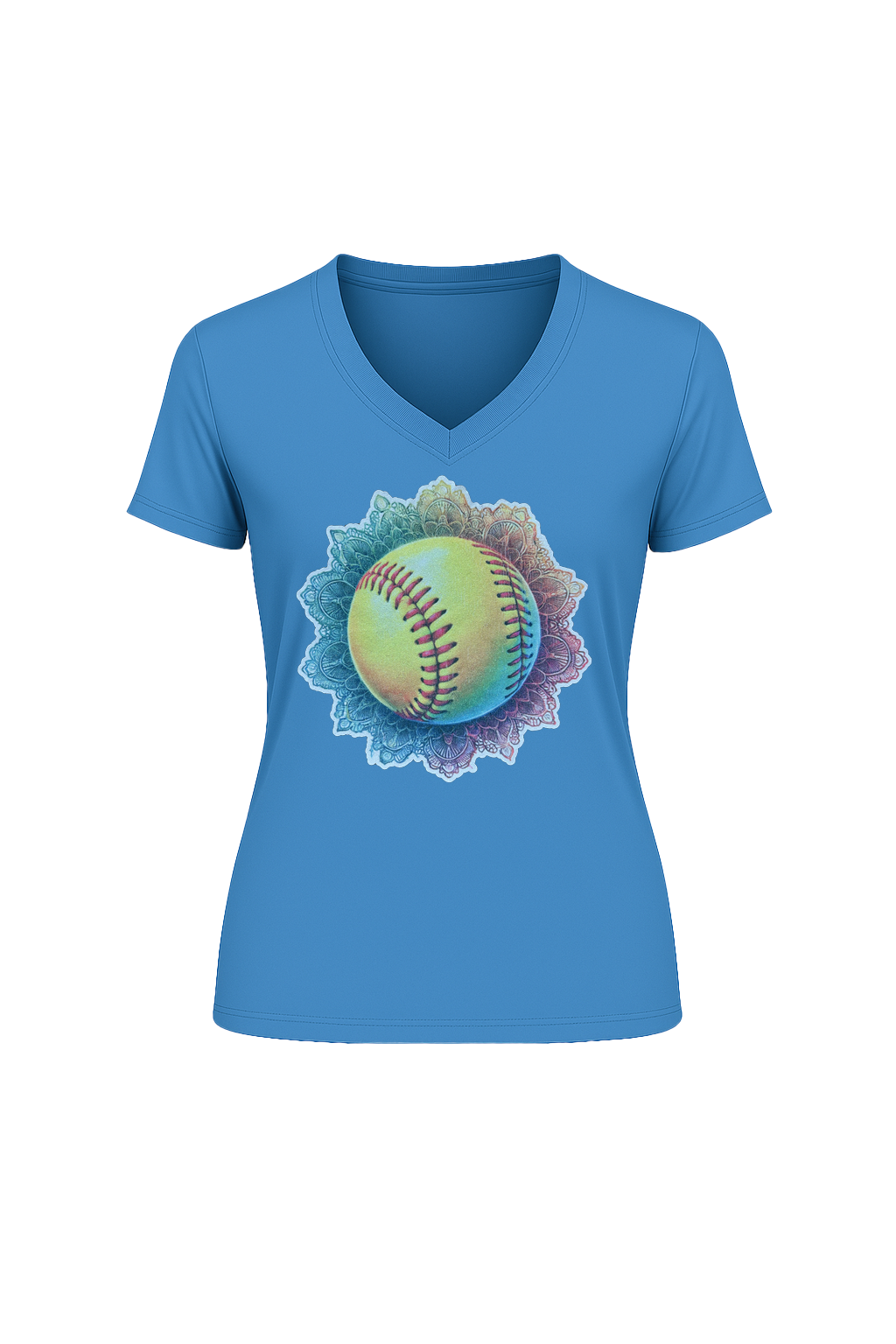 Glitter Tie-Dye Triple Short Sleeve V-Neck Tee