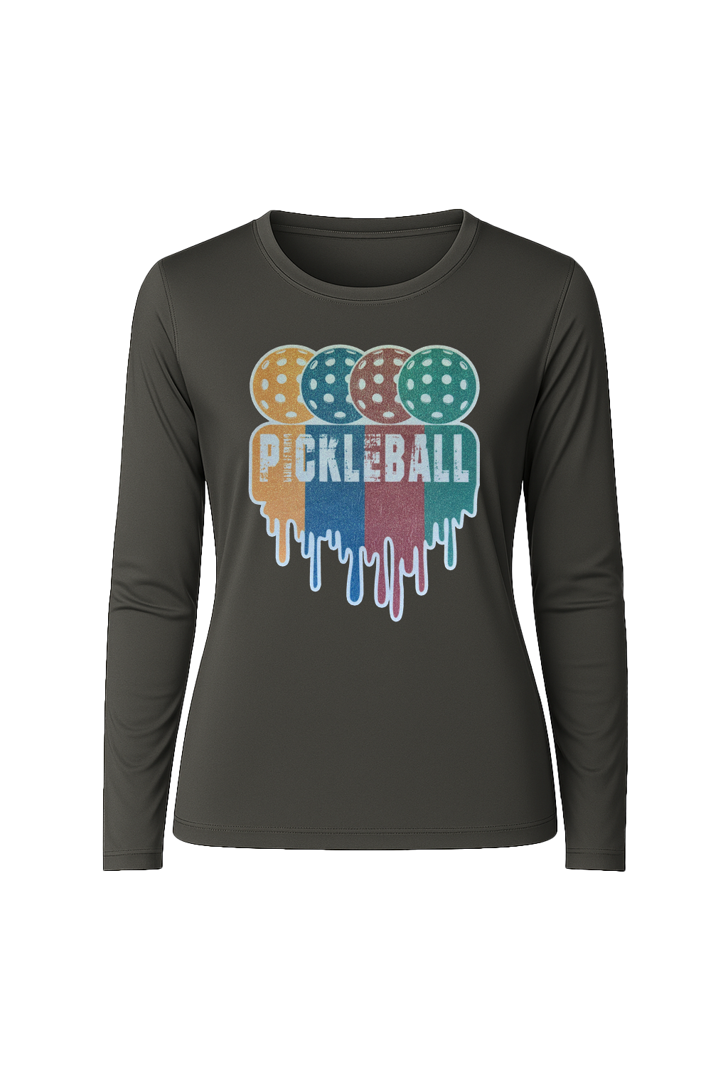Glitter Pickleball Drip Long Sleeve Tee UPF 50