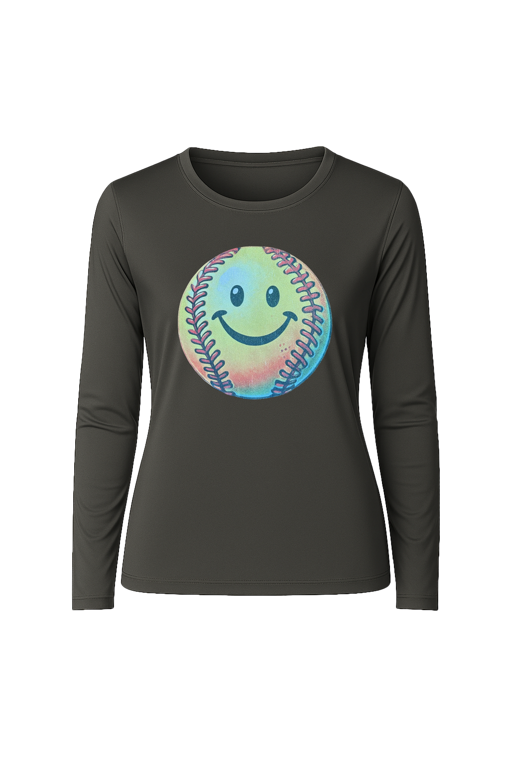 Glitter Happy Softball Long Sleeve Tee UPF 50