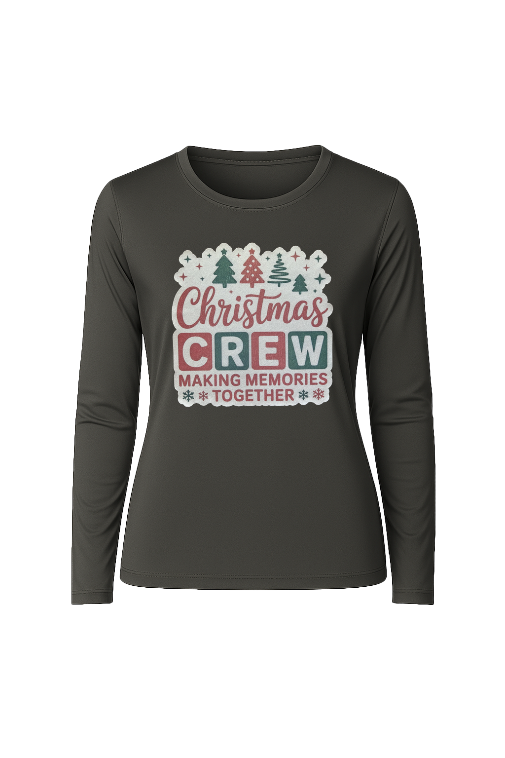 Glitter Christmas Crew Long Sleeve Tee UPF 50