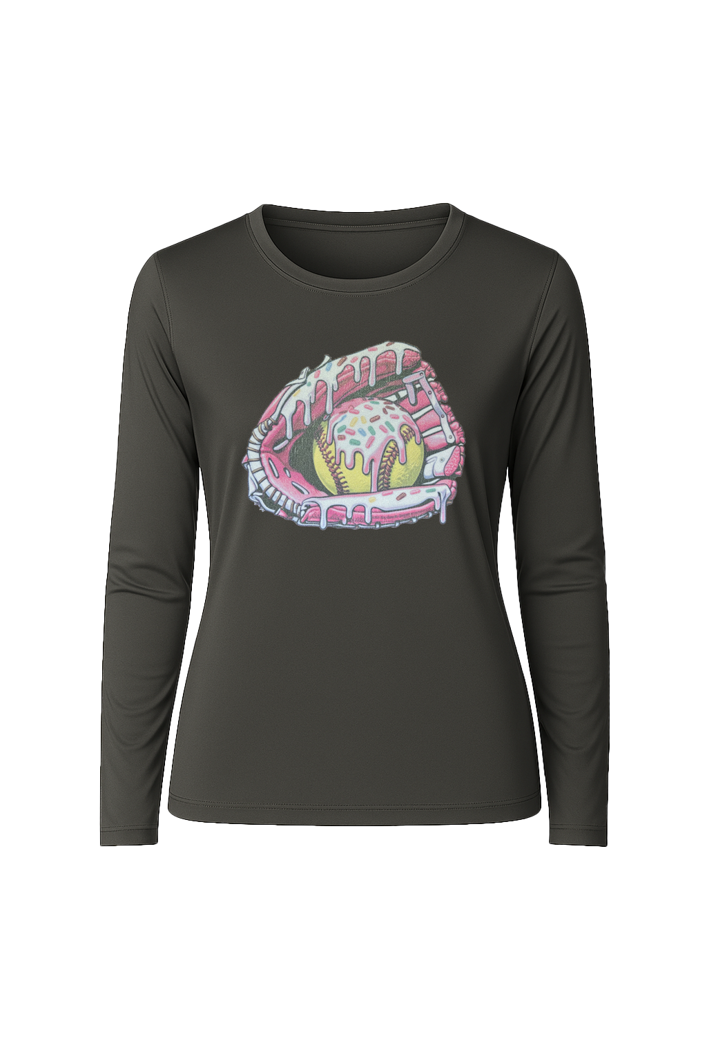 Glitter Softball Sundae Long Sleeve Tee UPF 50