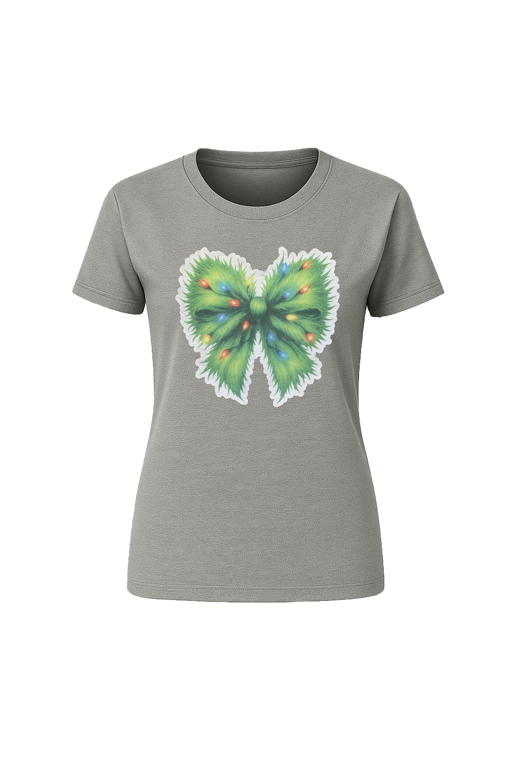 Glitter Evergreen Bow Short Sleeve Tee