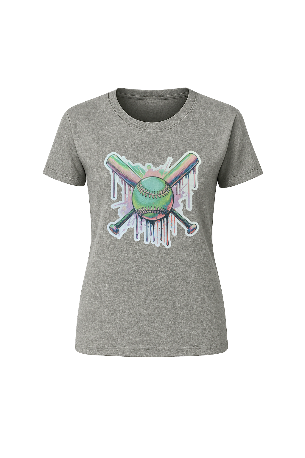 Glitter Green Drip Bats Short Sleeve Tee