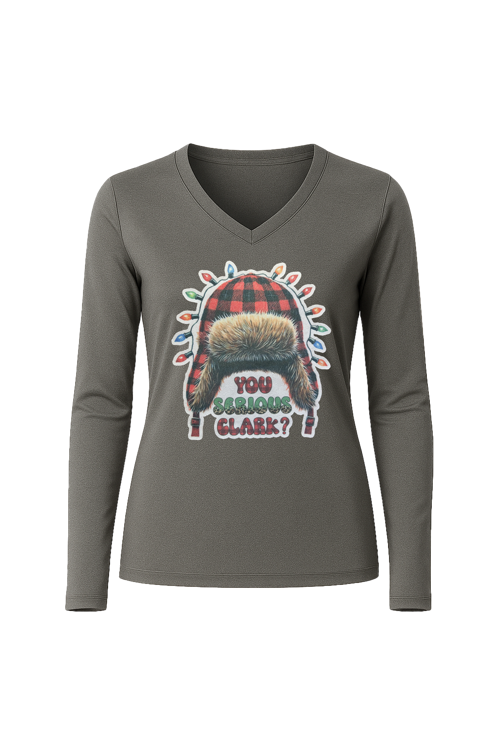 Glitter You Serious Clark? Long Sleeve V-Neck Tee