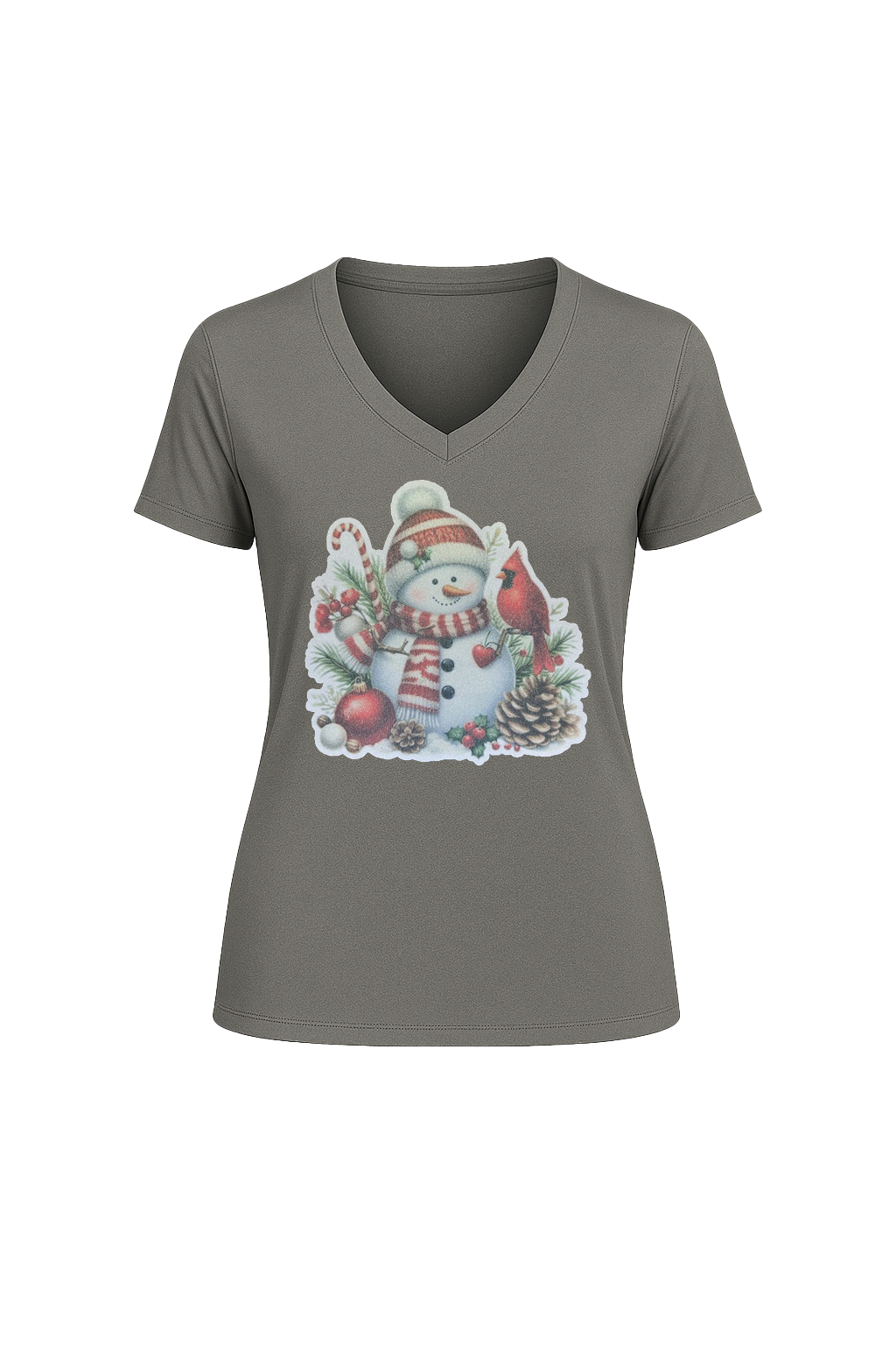 Glitter Cardinal's Gift Short Sleeve V-Neck Tee