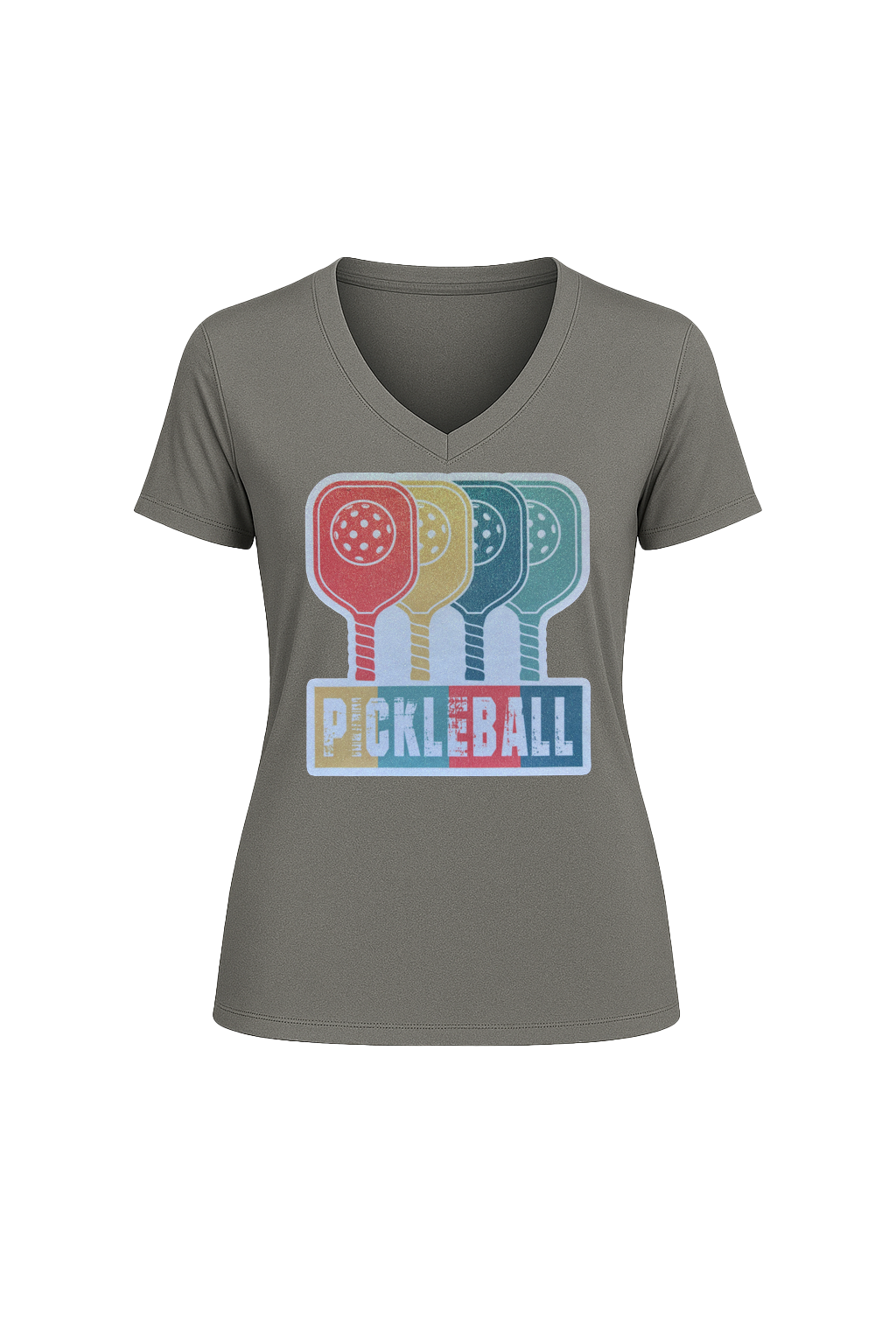 Glitter Pickleball Paddles Short Sleeve V-Neck Tee