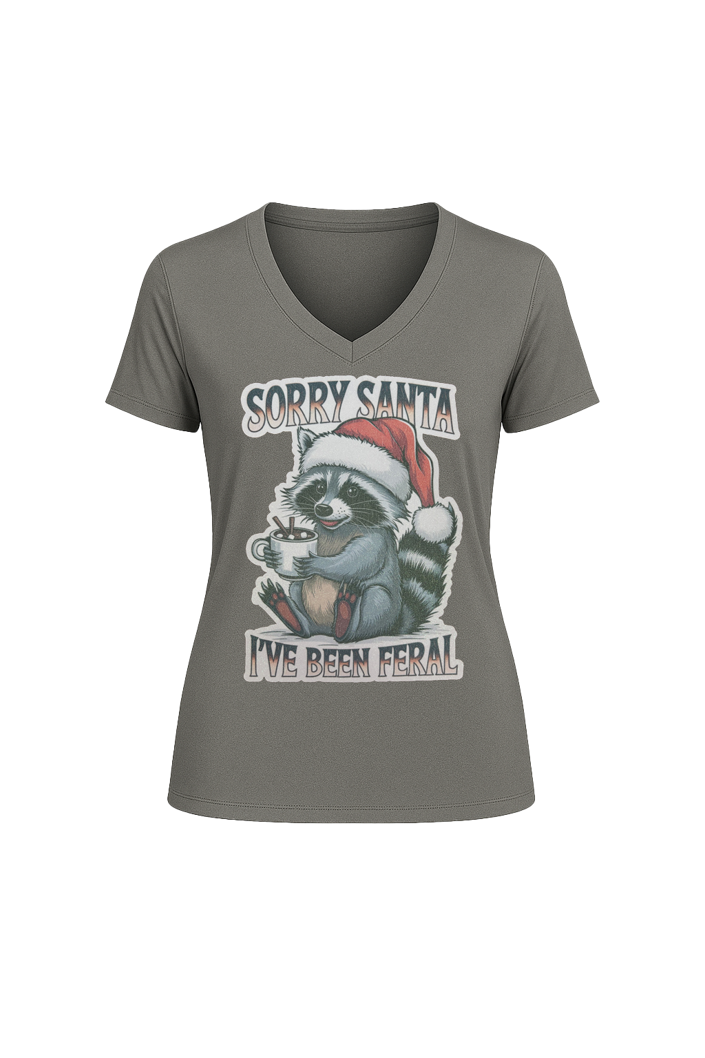 Glitter I've Been Feral Short Sleeve V-Neck Tee