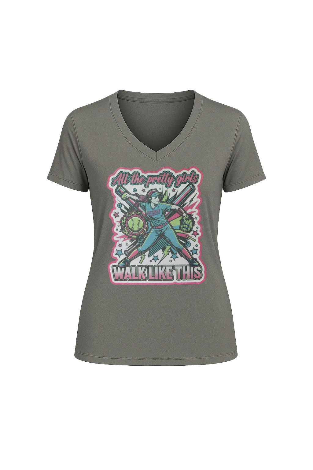 Glitter Pretty Girls Short Sleeve V-Neck Tee