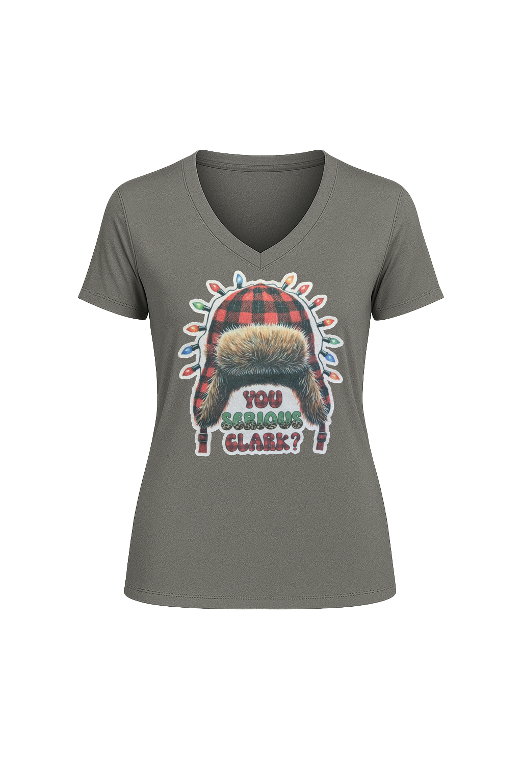 Glitter You Serious Clark? Short Sleeve V-Neck Tee