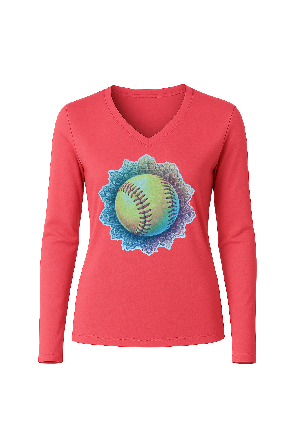 Glitter Tie-Dye Triple Long Sleeve V-Neck Tee