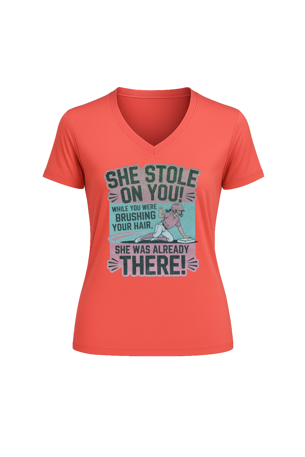 Glitter She Stole On You Short Sleeve V-Neck Tee