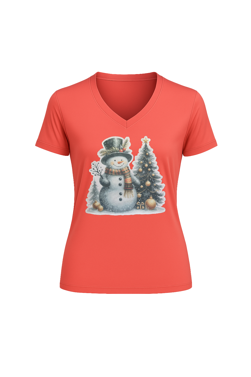 Glitter Festive Frosty Short Sleeve V-Neck Tee
