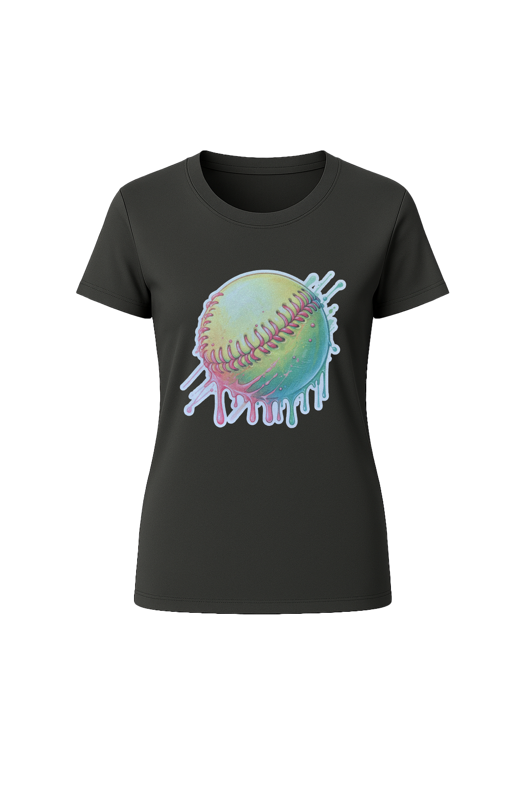 Glitter Softball Drip Short Sleeve Tee