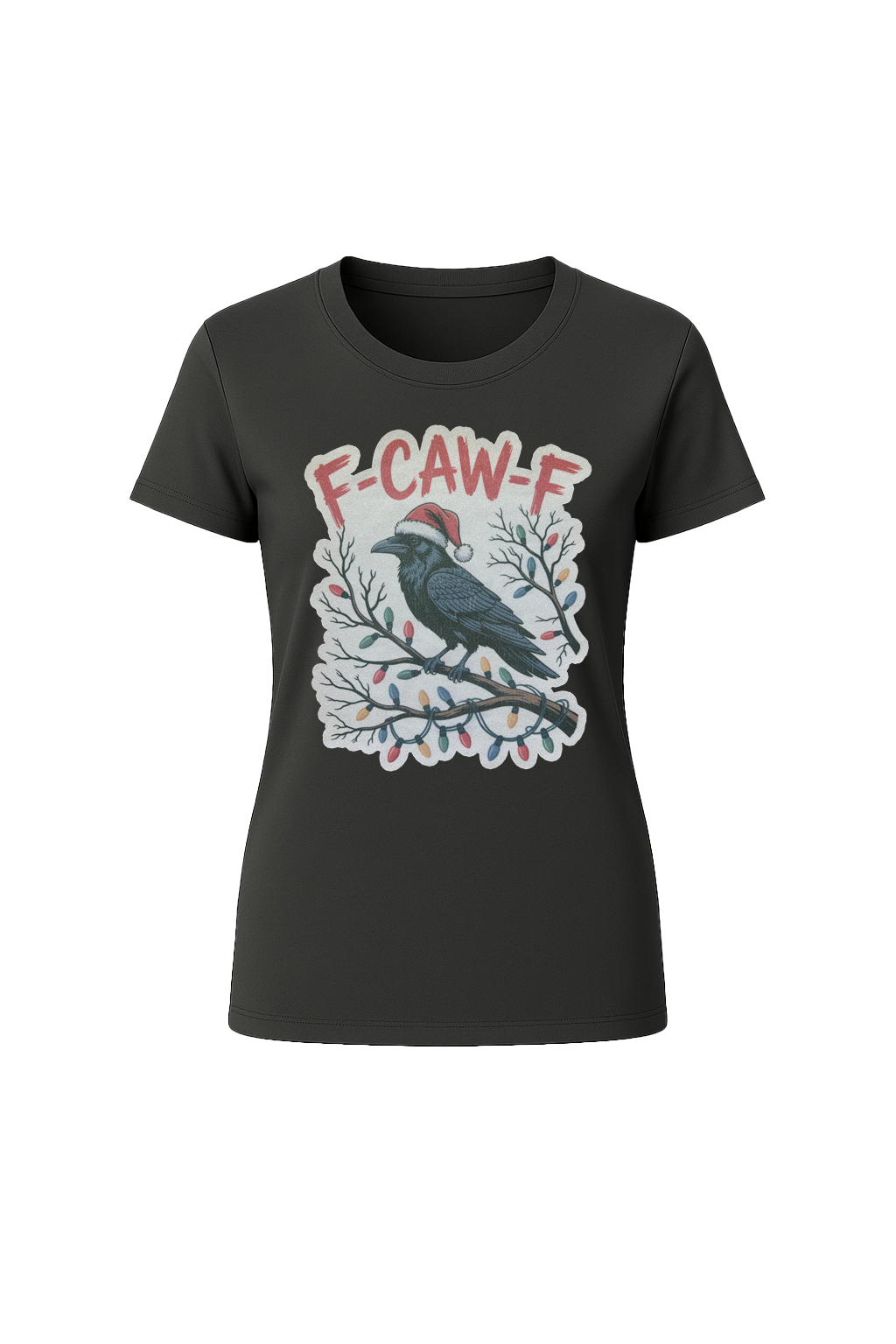 Glitter Christmas Crow Short Sleeve Tee