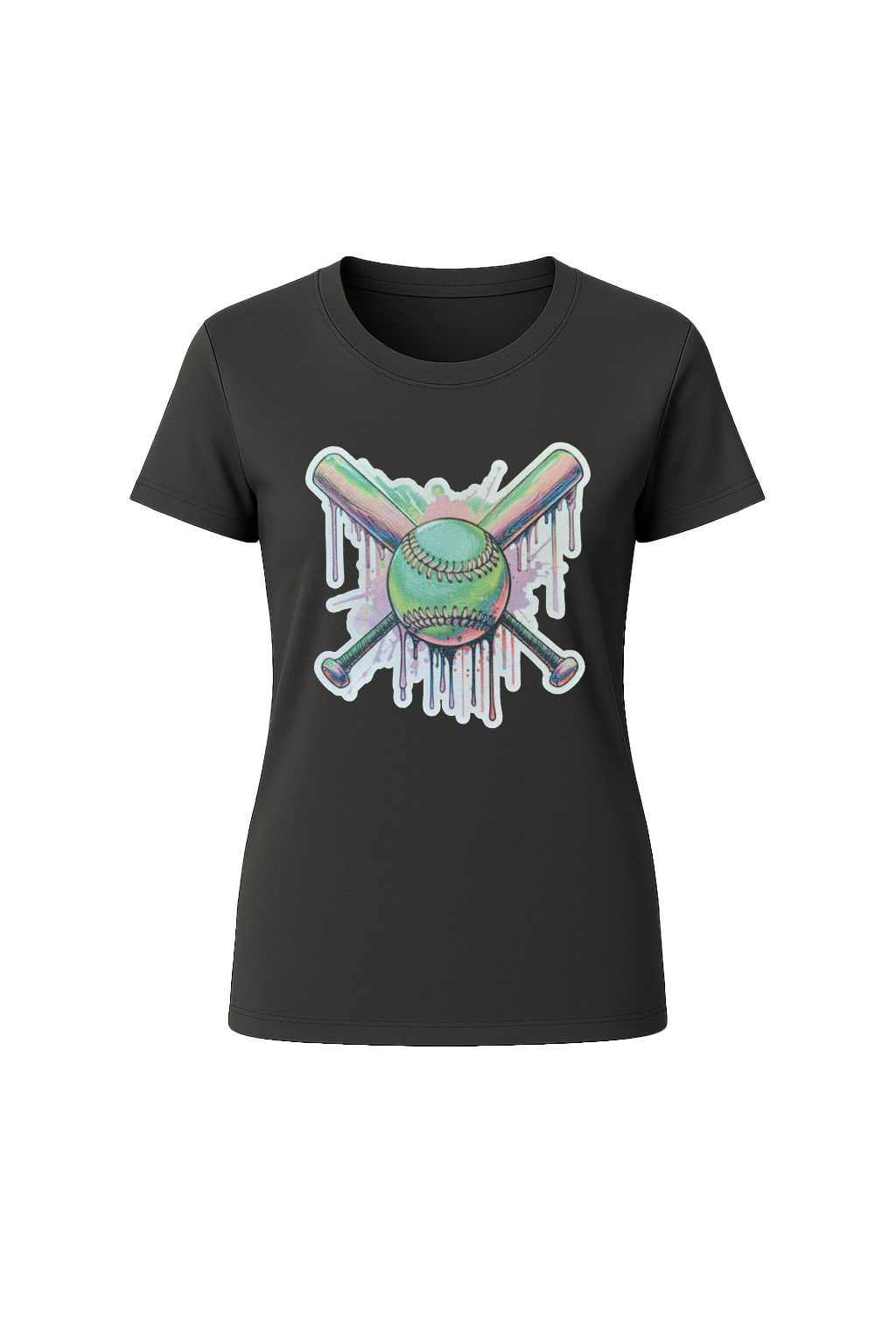 Glitter Green Drip Bats Short Sleeve Tee