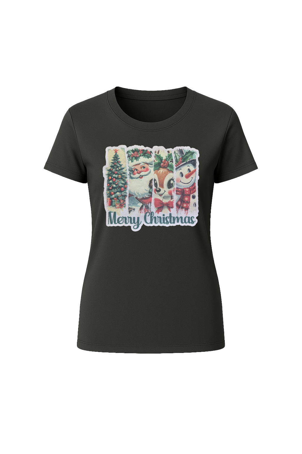 Glitter Christmas Collage Short Sleeve Tee