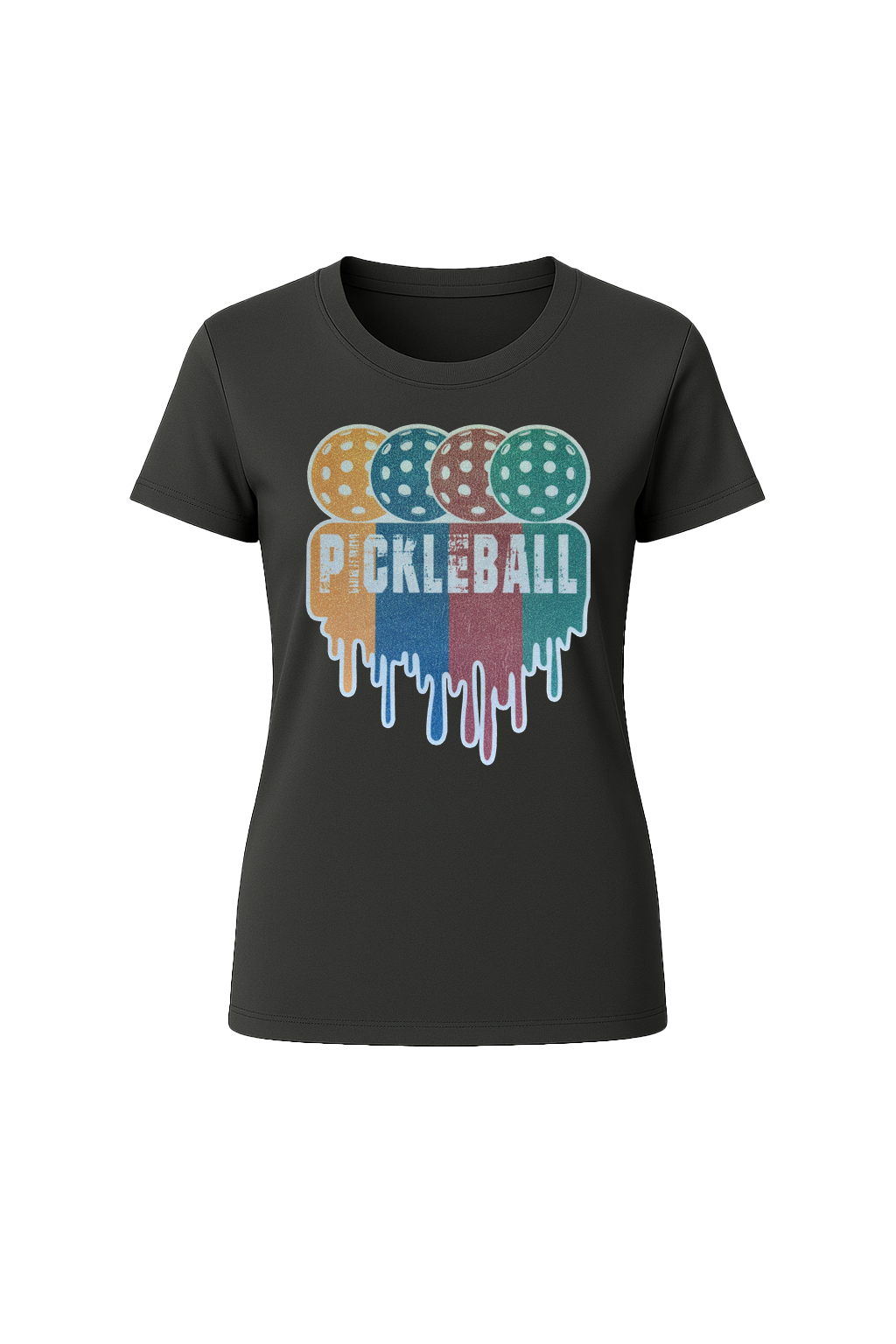 Glitter Pickleball Drip Short Sleeve Tee