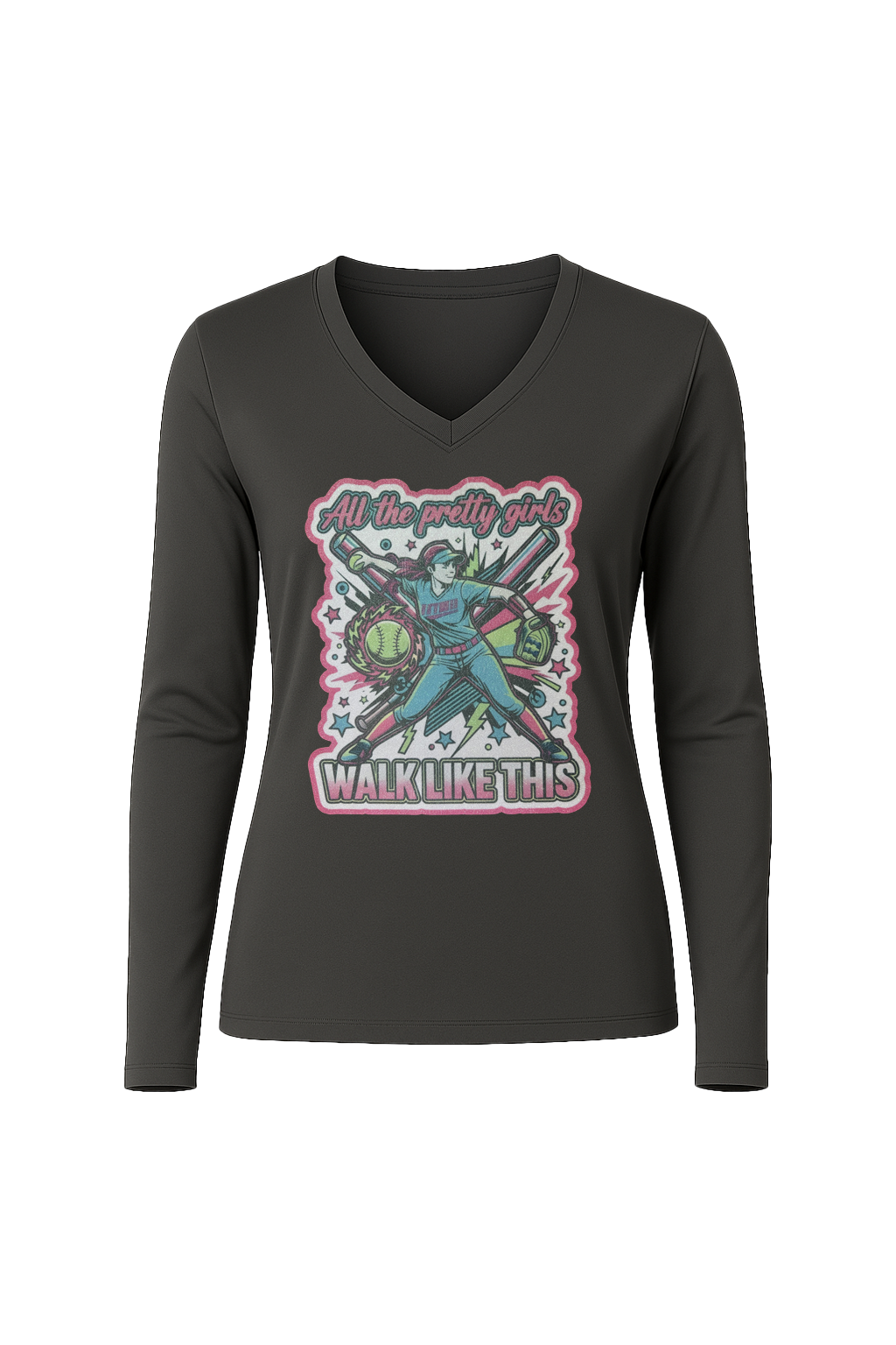 Glitter Pretty Girls Long Sleeve V-Neck Tee