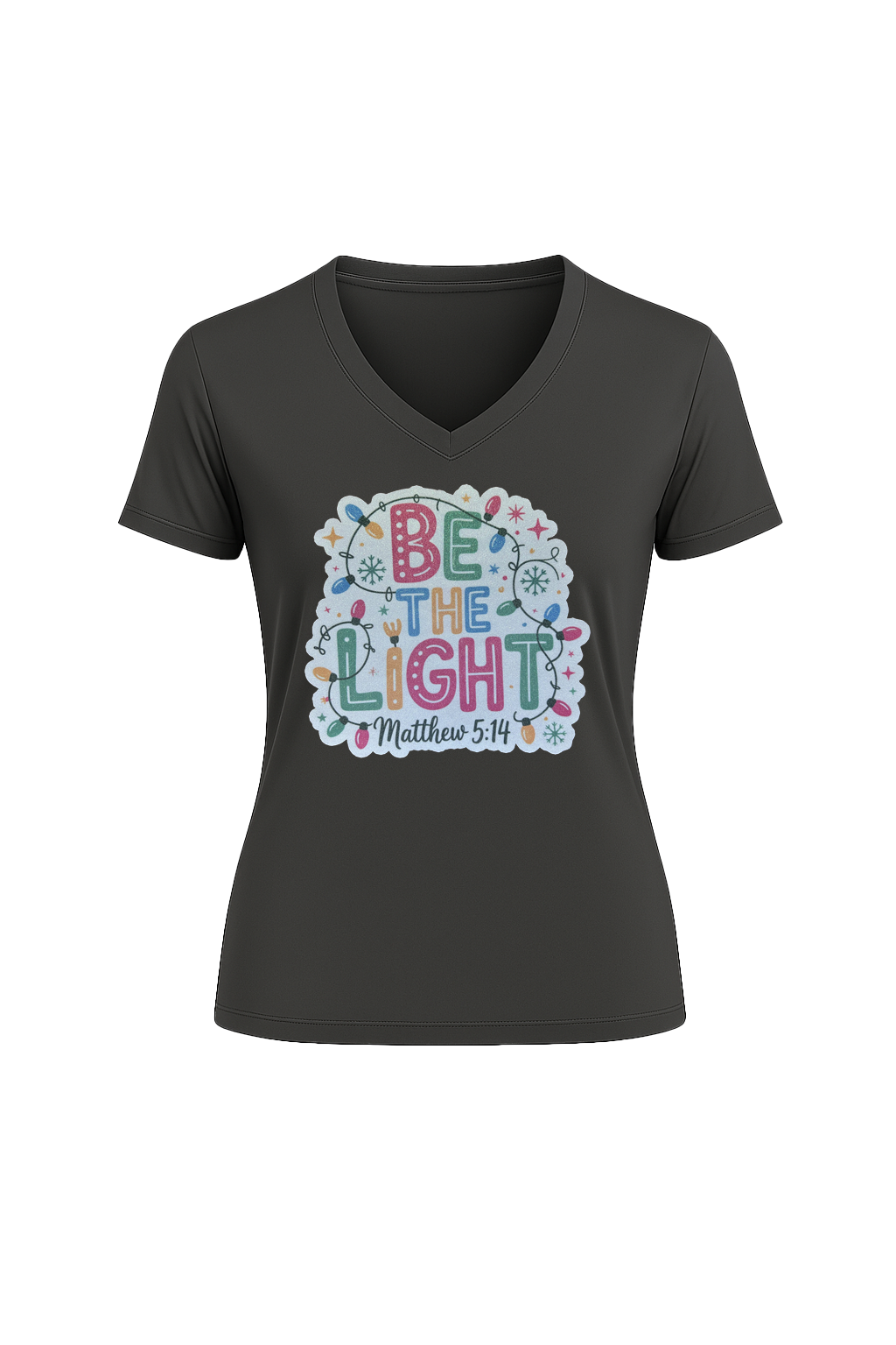 Glitter Be The Light Short Sleeve V-Neck Tee