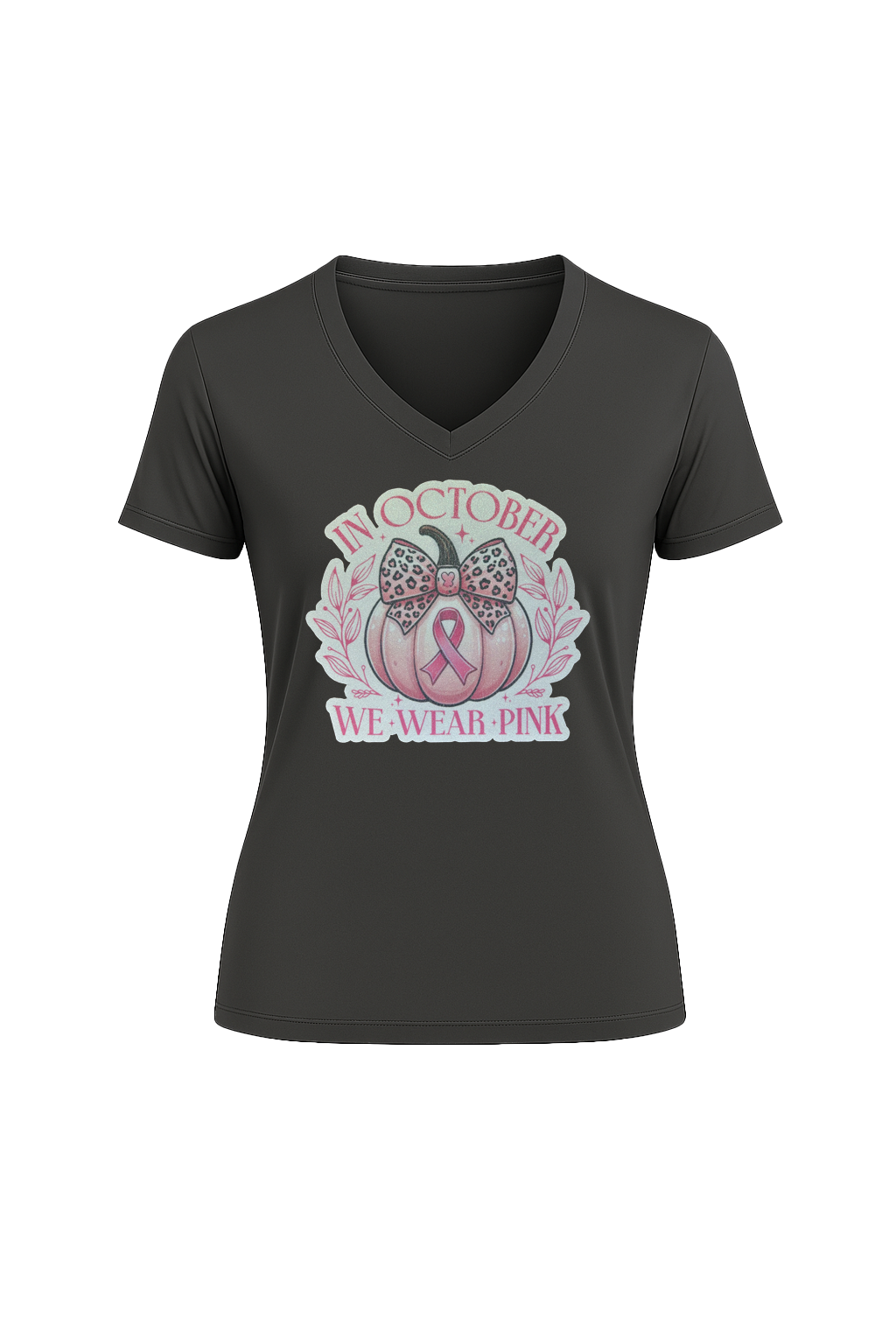 Glitter We Wear Pink Short Sleeve V-Neck Tee