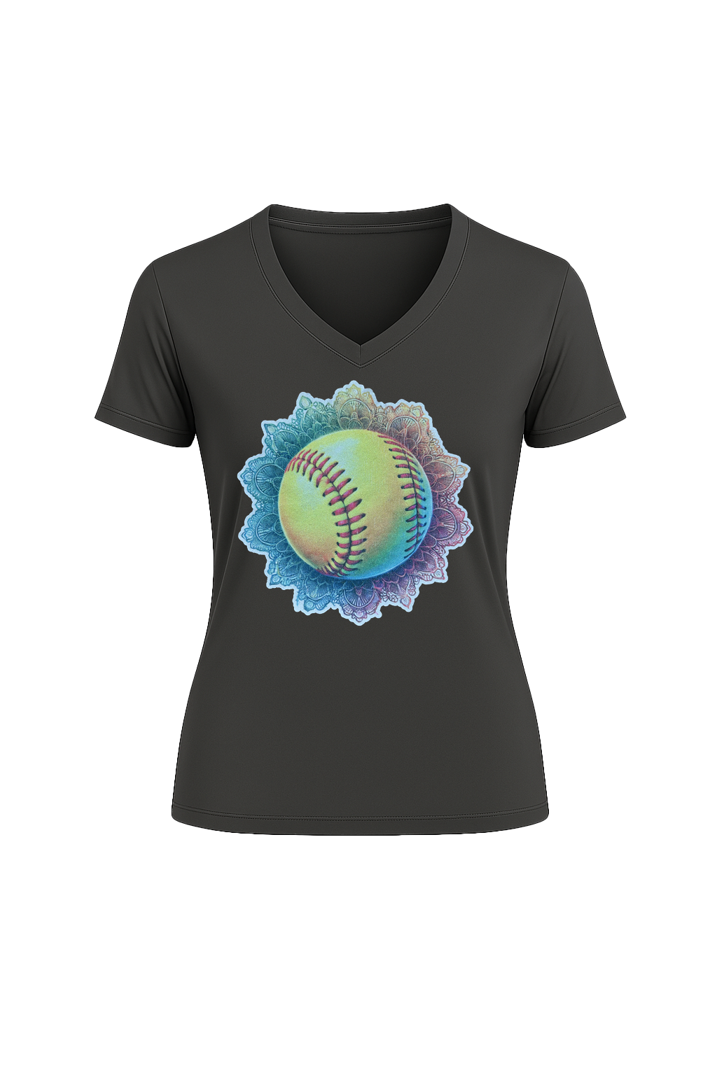 Glitter Tie-Dye Triple Short Sleeve V-Neck Tee