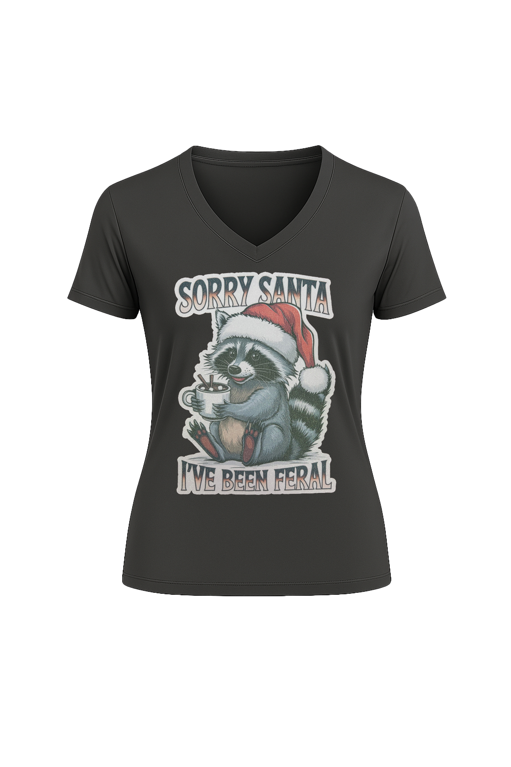 Glitter I've Been Feral Short Sleeve V-Neck Tee