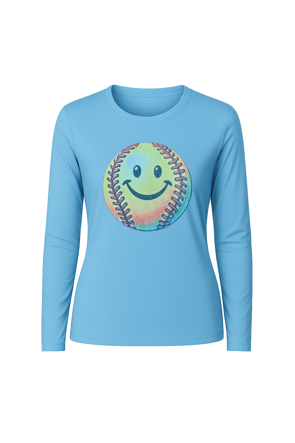 Glitter Happy Softball Long Sleeve Tee UPF 50